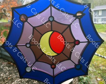 Solar System Moonweb Suncatcher / Stained Glass-like Gift / Nine Planets / Astronomy