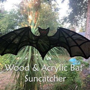 Bat Stained Glass Style Suncatcher / Window or Wall Decoration