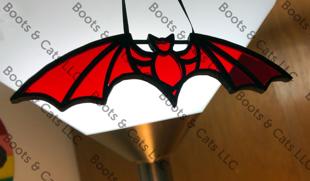 Bats in Your Belfry Holiday Ornament / Stained Glass Style / Etsy