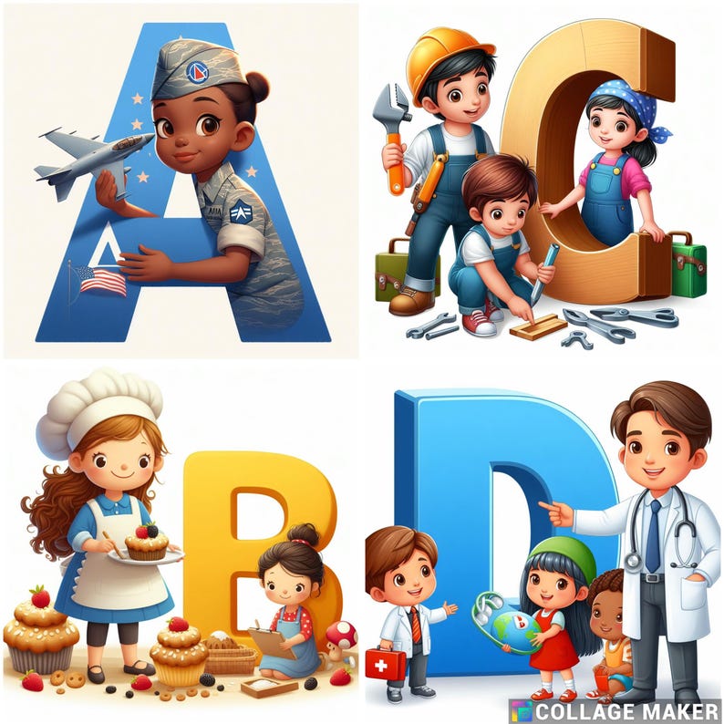 ABC Alphabet Occupations Jobs Digital Download - Etsy