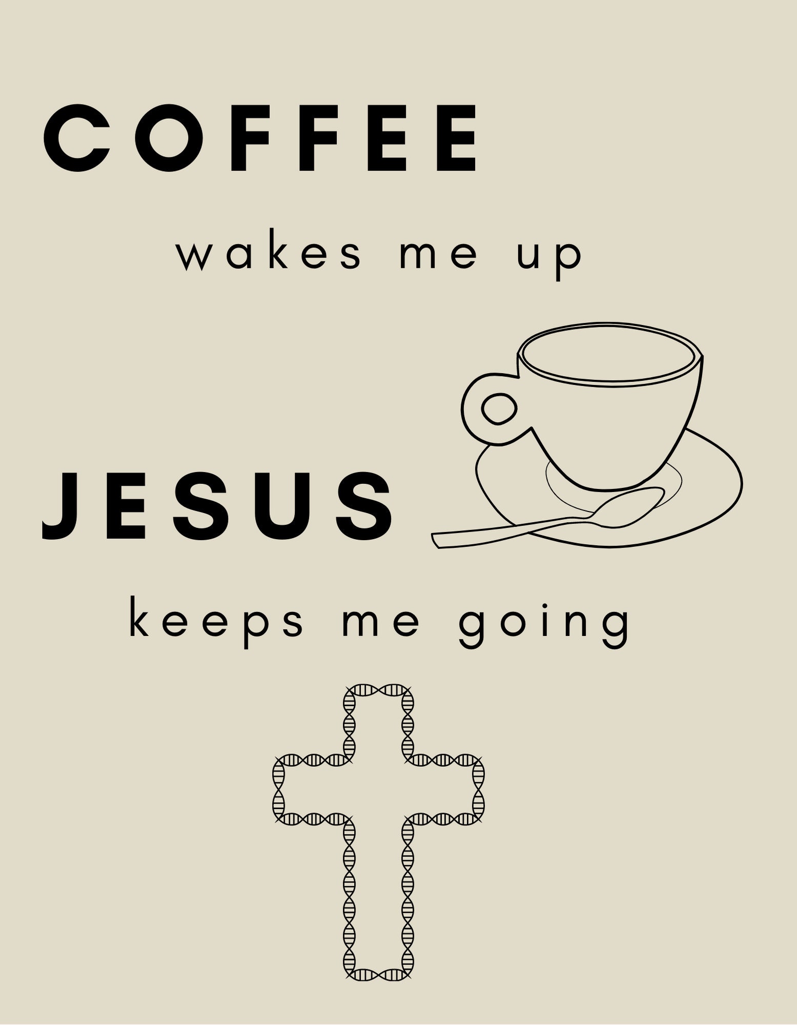 Coffee and Jesus Color Printable Art Christian Art Coffee | Etsy
