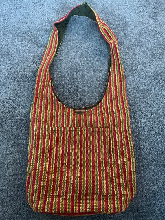 Striped Crossbody Bag - Red - image 1
