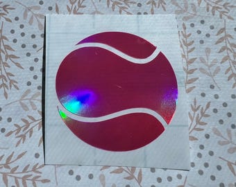 Holographic or Glitter Tennis Ball Decal Sticker, Cup, Phone, Laptop, Mug, Computer,  Water Bottle, Controller