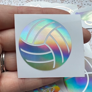 Holographic or Glitter Volleyball Decal Sticker, Cup, Phone, Laptop, Mug, Computer, Car, Water Bottle, Tumbler