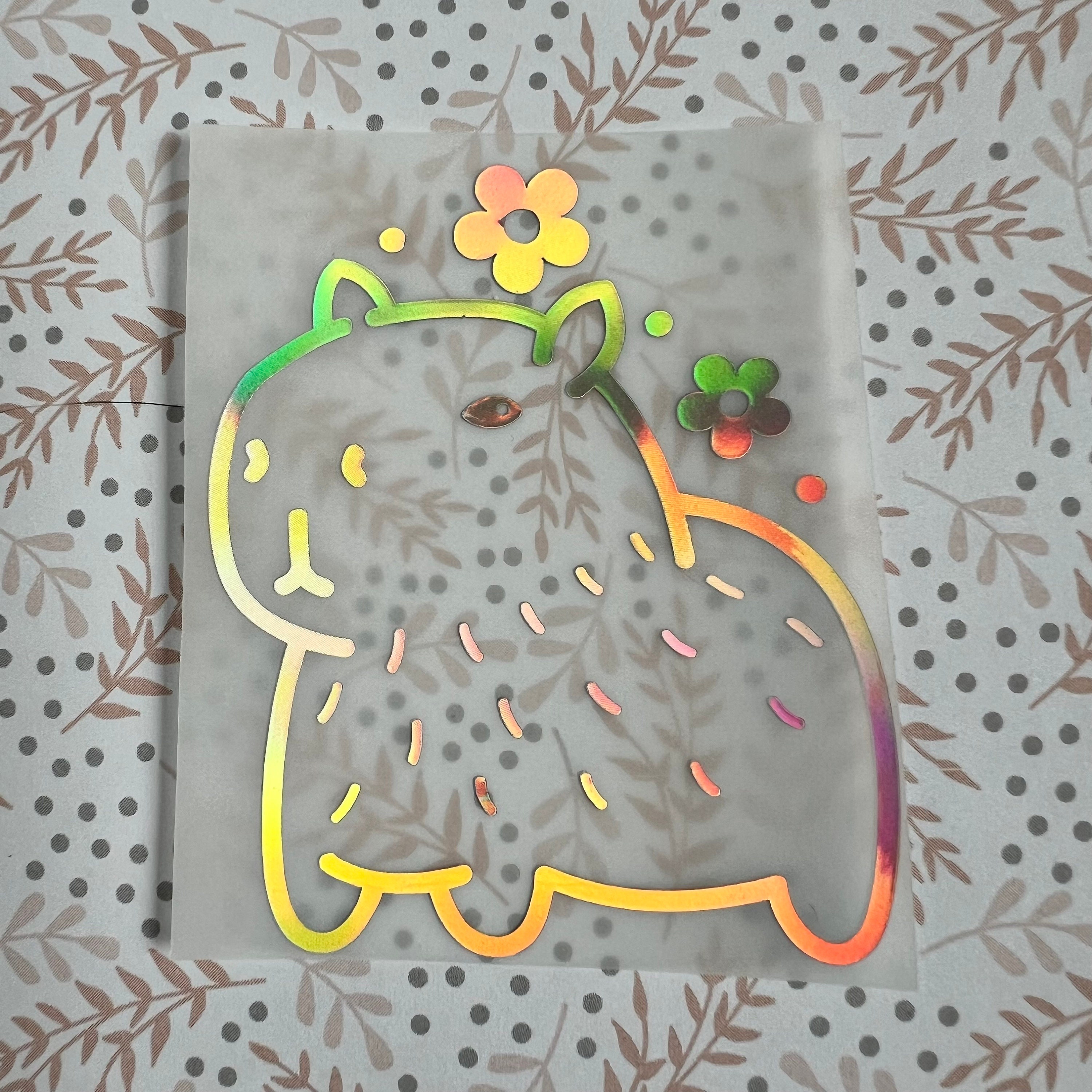 Holographic or Glitter Capybara Decal Sticker, Cup, Phone, Laptop, Mug, Computer,  Water Bottle, Tumbler, Cooler