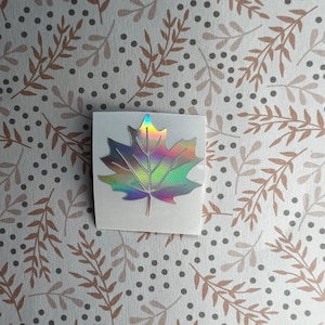 Holographic or Glitter Maple Leaf Decal Sticker, Cup, Phone, Laptop, Mug,  Water Bottle, Controller, Tumbler, Cooler, Kayak, Mirror