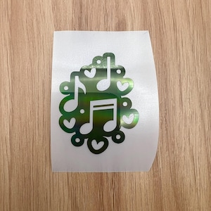 Holographic or Glitter Music Notes Decal Sticker, Cup, Phone, Laptop, Mug, Computer,  Water Bottle, Tumbler, Cooler, Instrument Case