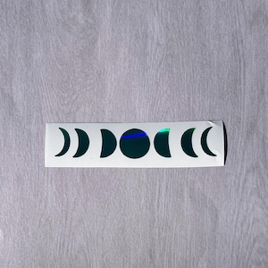 Holographic or Glitter Moon Phases Decal Sticker, Phone, Laptop, Mug, Computer, Car, Water Bottle, Tumbler, Wall Decals, Suitcase, Mirror