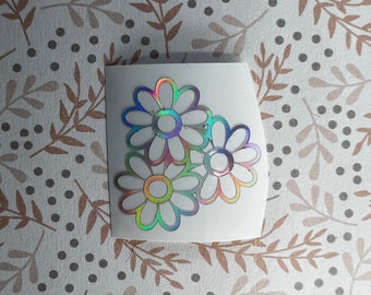 Holographic or Glitter Daisies Decal Sticker, Cup, Phone, Laptop, Mug, Computer,  Water Bottle, Tumbler, Cooler