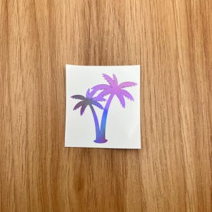 Holographic or Glitter Palm Tree Decal Sticker, Cup, Phone, Laptop, Mug, Computer,  Water Bottle, Controller, Tumbler, Cooler