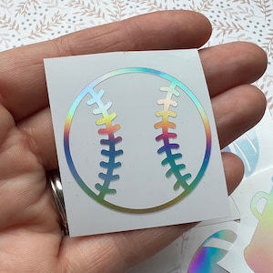 Holographic or Glitter Baseball Softball Decal Sticker, Cup, Phone, Laptop, Mug, Computer,  Water Bottle, Tumbler, Cooler