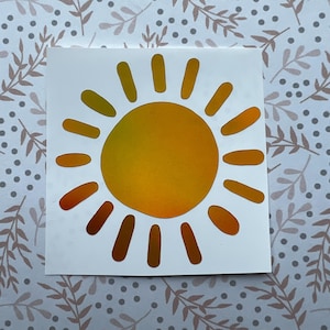 Holographic or Glitter Sun Decal Sticker, Cup, Phone, Laptop, Mug, Computer,  Water Bottle, Tumbler, Cooler, Suitcase, Mirror, Paddles
