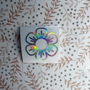 Holographic or Glitter Flower Decal Sticker, Cup, Phone, Laptop, Mug, Computer,  Water Bottle, Tumbler, Hard Hat, Toolbox, Cooler