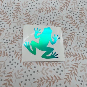 Holographic or Glitter Frog Decal Sticker, Cup, Phone, Laptop, Mug, Computer,  Water Bottle, Controller, Tumbler, Cooler, Suitcase, Camper