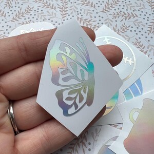 Holographic or Glitter Butterfly Decal Sticker, Cup, Phone, Laptop, Mug, Computer,  Water Bottle, Controller, Tumbler, Cooler, Suitcase