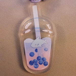 Shark Boba Acrylic Charm