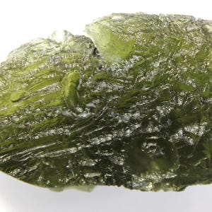 Natural Czech moldavite from "BRUSNÁ" - 2016, 9.89 grams, 39x22x11 mm, yellowish green, nice bigger drop!, nice and deep structure  (1375)