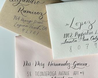 Custom Envelope Addressing - Handlettered Addressing - Custom Calligraphy - Wedding Invitations Envelope Addressing Quinceañera Invitations