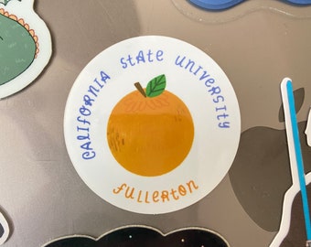 Cal State Fullerton Orange Sticker CSUF sticker 2”x2” Cal State Fullerton sticker Waterproof Bottle sticker