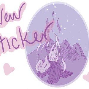 Vinyl Sticker: Lavender Skies Camping