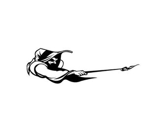 May include: Black and white illustration of a hooded figure holding a staff with a flame at the end.
