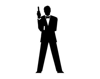 Spy James Gun Post - Vinyl Decal Sticker for Wall, Car, Bike, iPhone, iPad, Macbook, Laptop, Helmet