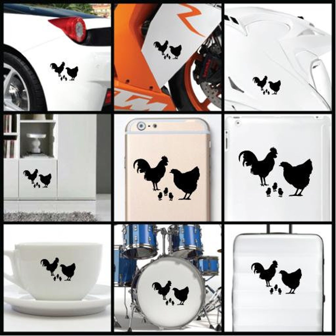 Chicken Family Vinyl Decal Sticker for Wall Car Bike | Etsy