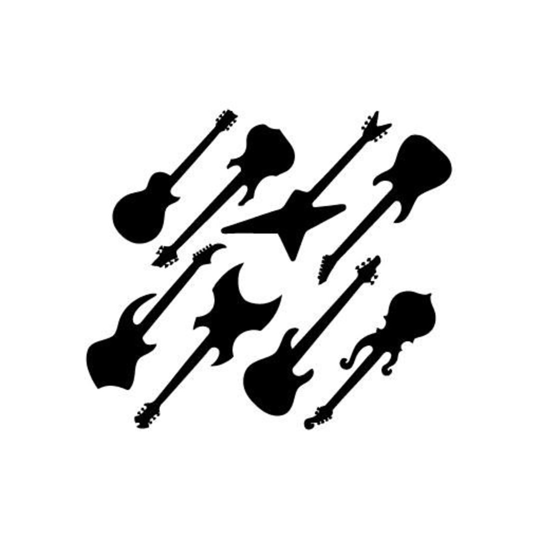 Guitar Rock Music Vinyl Decal Sticker for Wall Car Bike Etsy