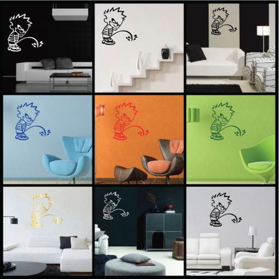 Boy Peeing Custom - Vinyl Decal Sticker for Wall, Car, Bike, iPhone, iPad, Macbook, Laptop, Helmet