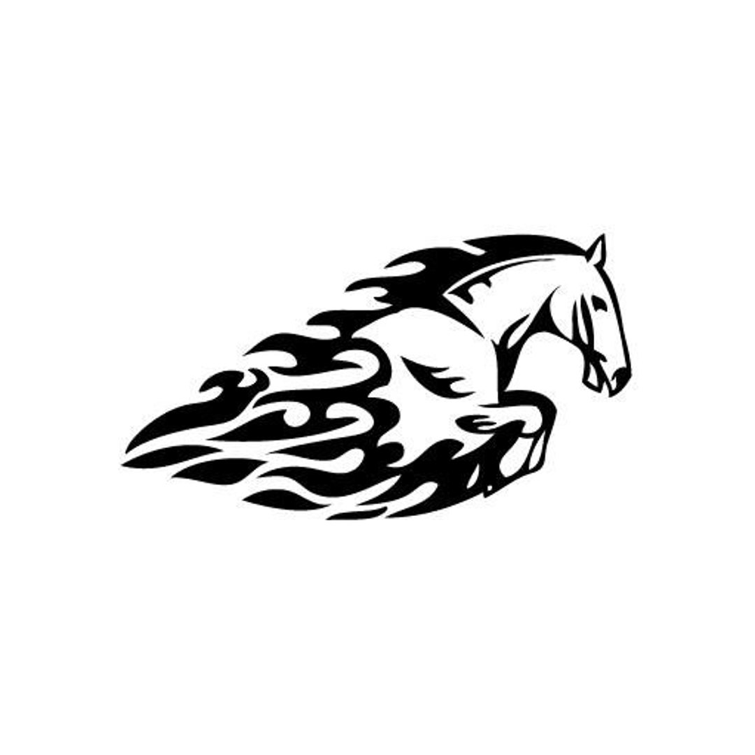 Horse Head Outline Vinyl Decal - 3.5x5.5 Inch Orange Sticker For Cars, Laptops, Windows