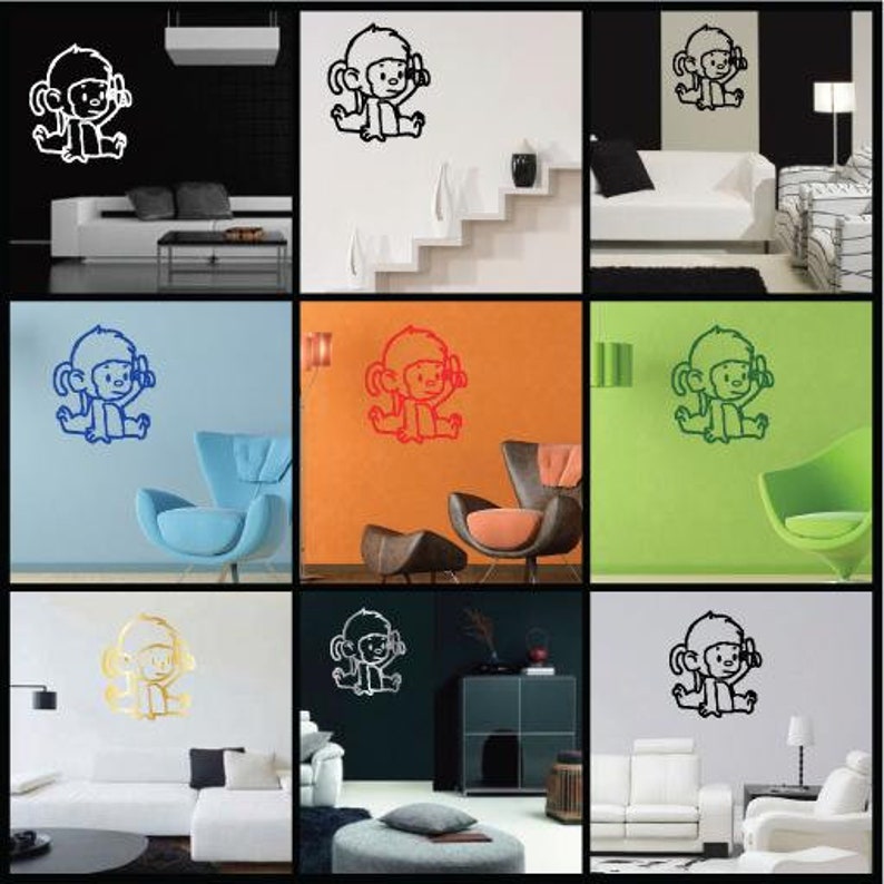 Bike Laptop Macbook iPhone Monkey Banana Up iPad Vinyl Decal Sticker for Wall Helmet Car