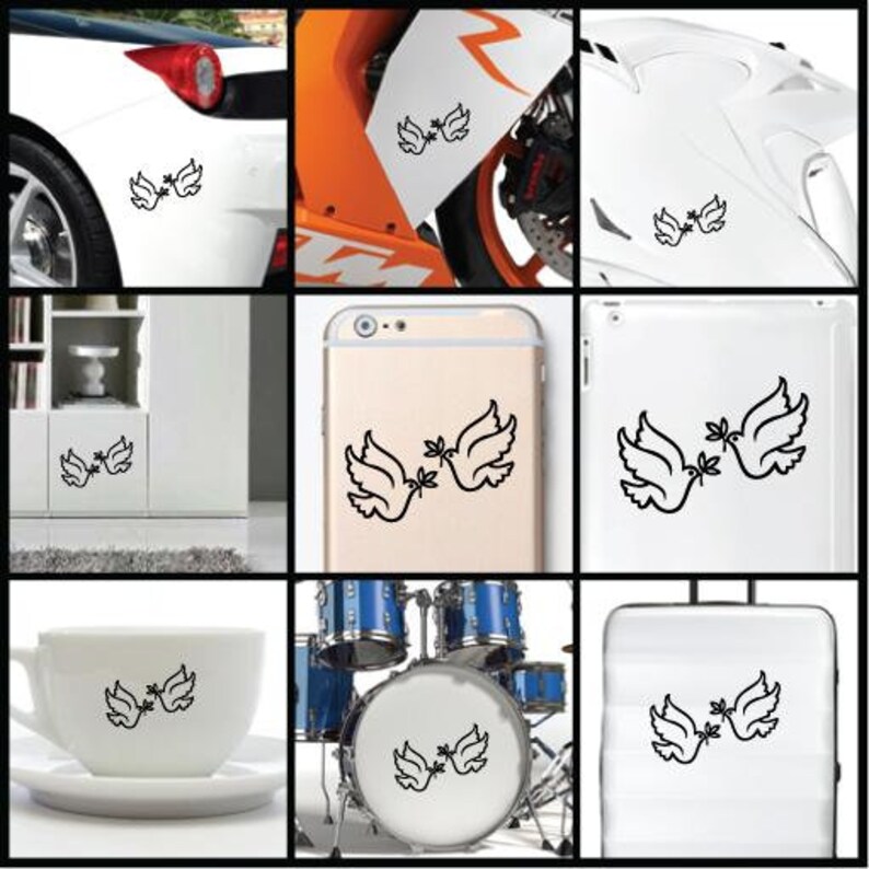 Peace Dove Love Black Car Vinyl Decal – 20 Cm, Gloss Finish, Made In Germany By Orafol