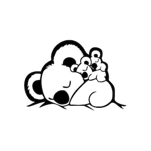 Koala Sleep Together - naklejka winylowa na ścianę, samochód, rower, iPhone'a, iPada, Macbooka, laptopa, kask