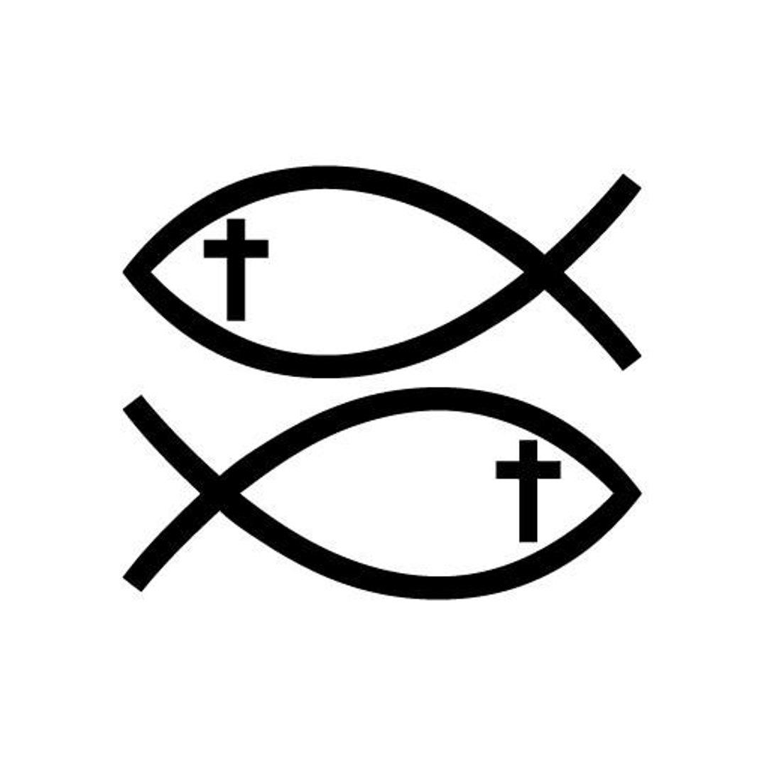 Jesus Christ Cross Fish Symbol Mirror Vinyl Decal Sticker for Wall, Car ...