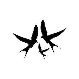 Swallow Family - Vinyl Decal Sticker for Wall, Car, Bike, iPhone, iPad, Macbook, Laptop, Helmet