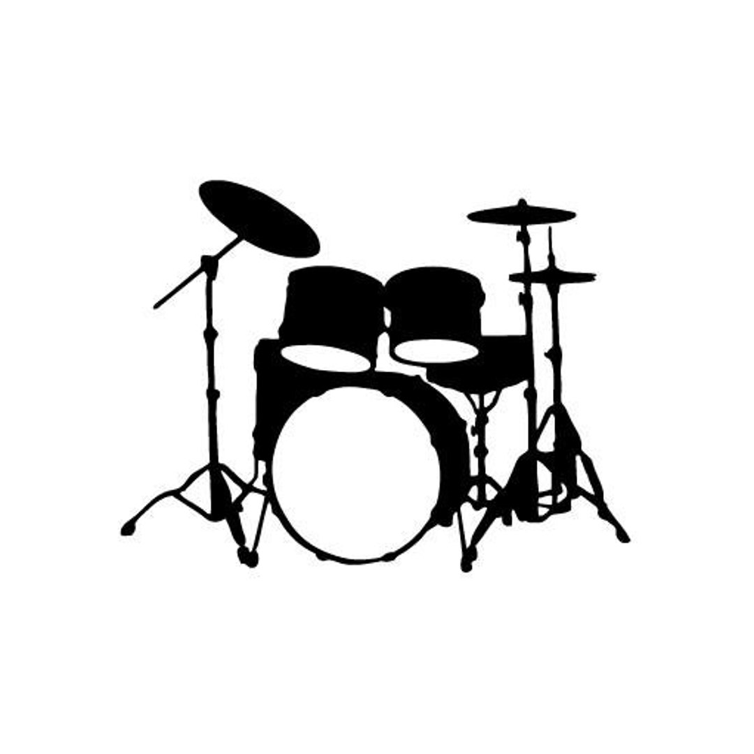 Drum Set Vinyl Decal Sticker for Wall, Car, Bike, Iphone, Ipad, Macbook