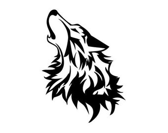 Wolf Howl Night Sky - Vinyl Decal Sticker for Wall, Car, Bike, iPhone, iPad, Macbook, Laptop, Helmet