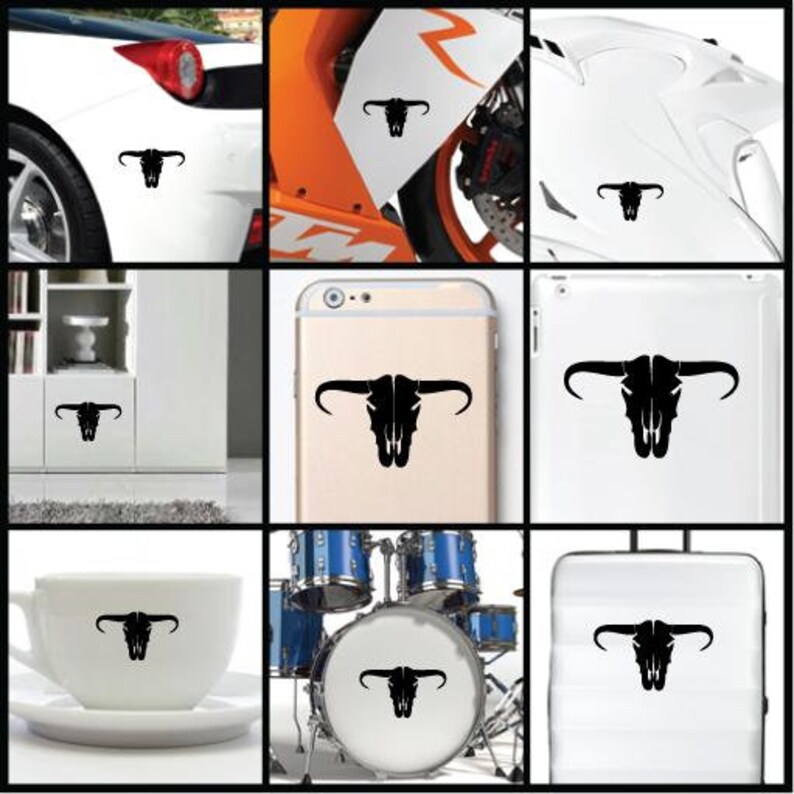 Skull Bull - Vinyl Decal Sticker for Wall, Car, Bike, Iphone, Ipad ...