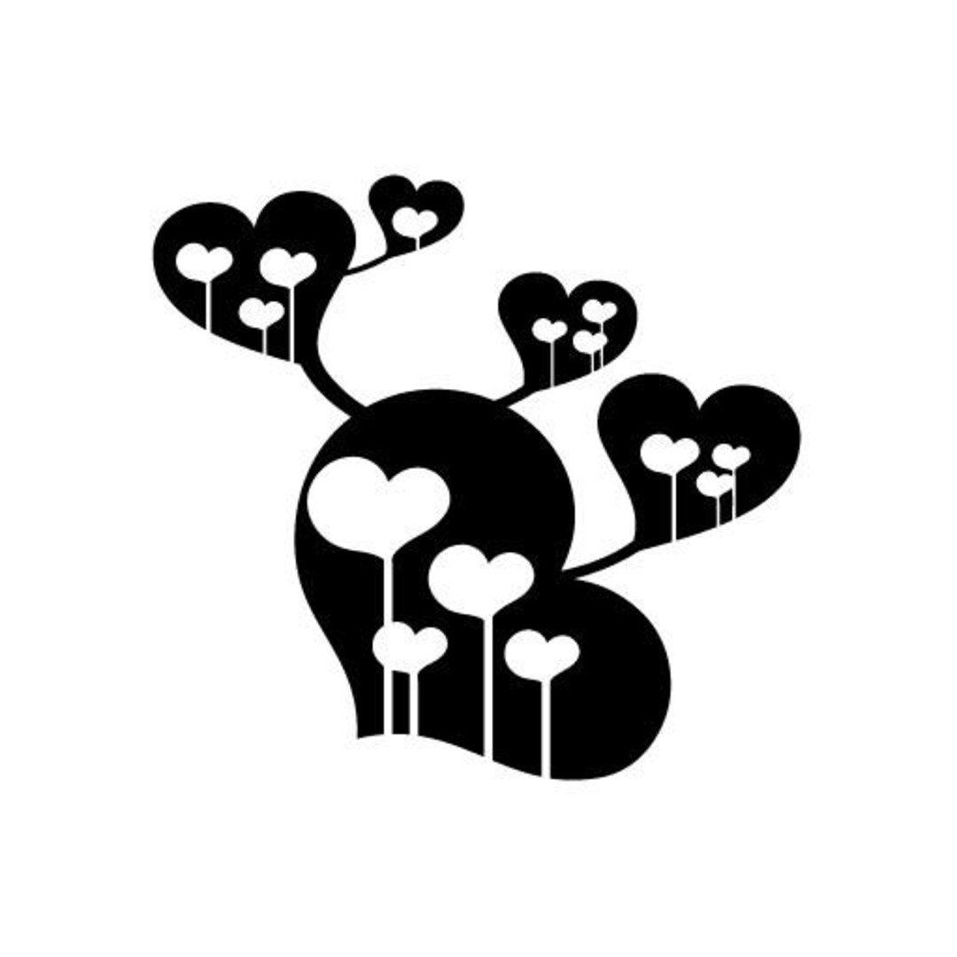 Heart Growing Love Art - Vinyl Decal Sticker for Wall, Car, Bike ...