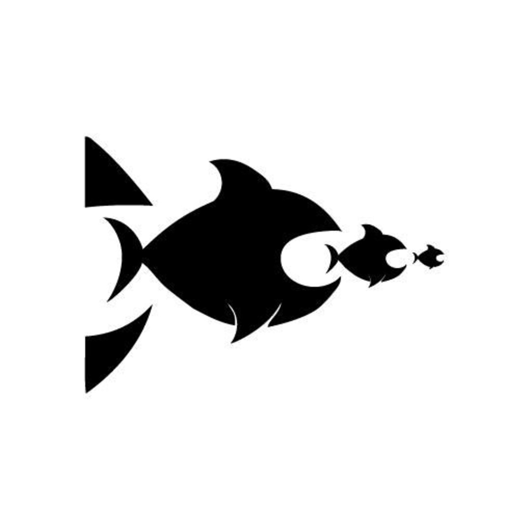 Big Fish Eat Small Fish Vinyl Decal Sticker for Wall Car Etsy