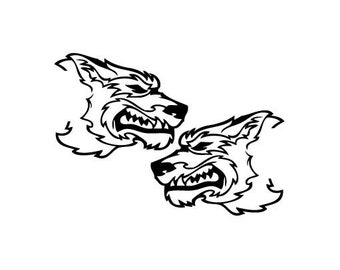 Wolf White Head Mirror - Vinyl Decal Sticker for Wall, Car, Bike, iPhone, iPad, Macbook, Laptop, Helmet