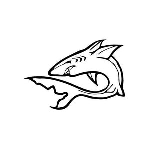 Shark Swim Back Attack - Vinyl Decal Sticker for Wall, Car, Bike, iPhone, iPad, Macbook, Laptop, Helmet