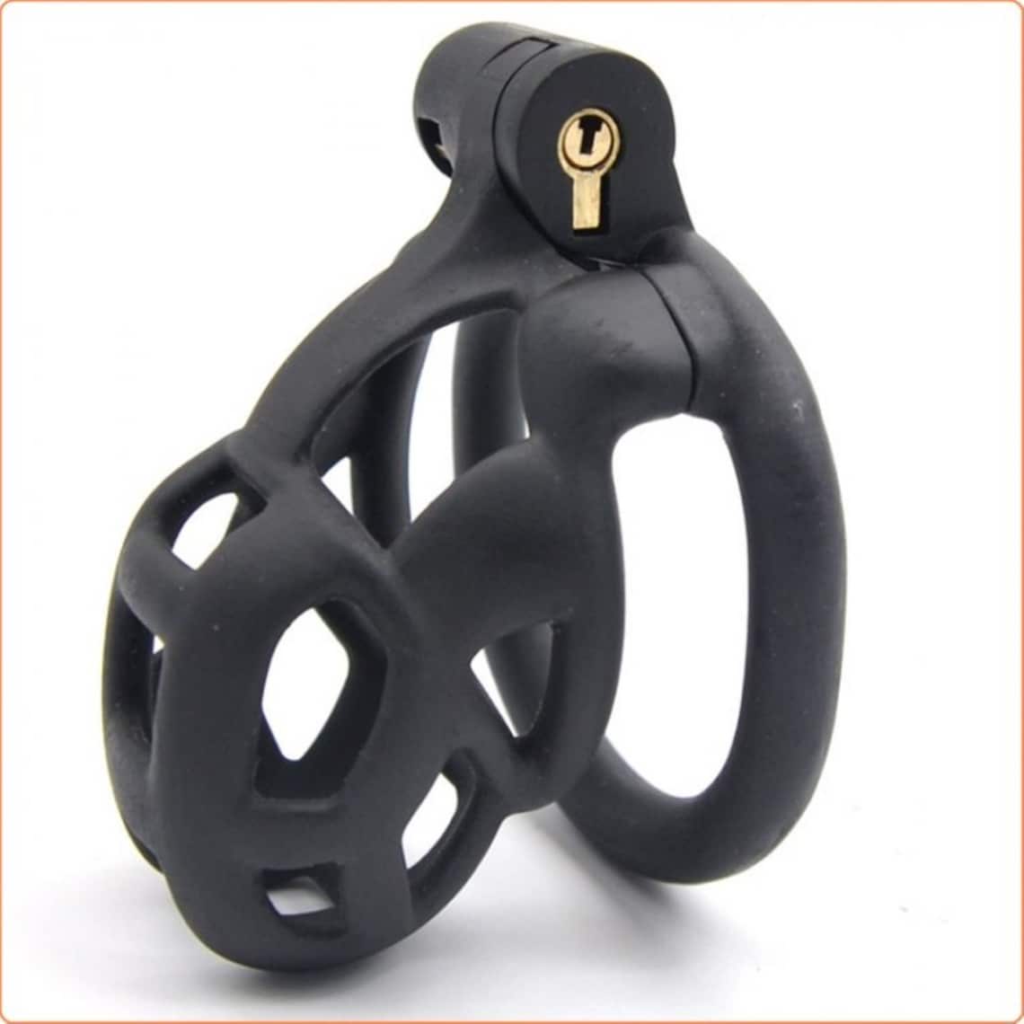 Black Mamba Resin Male Chastity Cage with 4 Rings V1.0 Etsy
