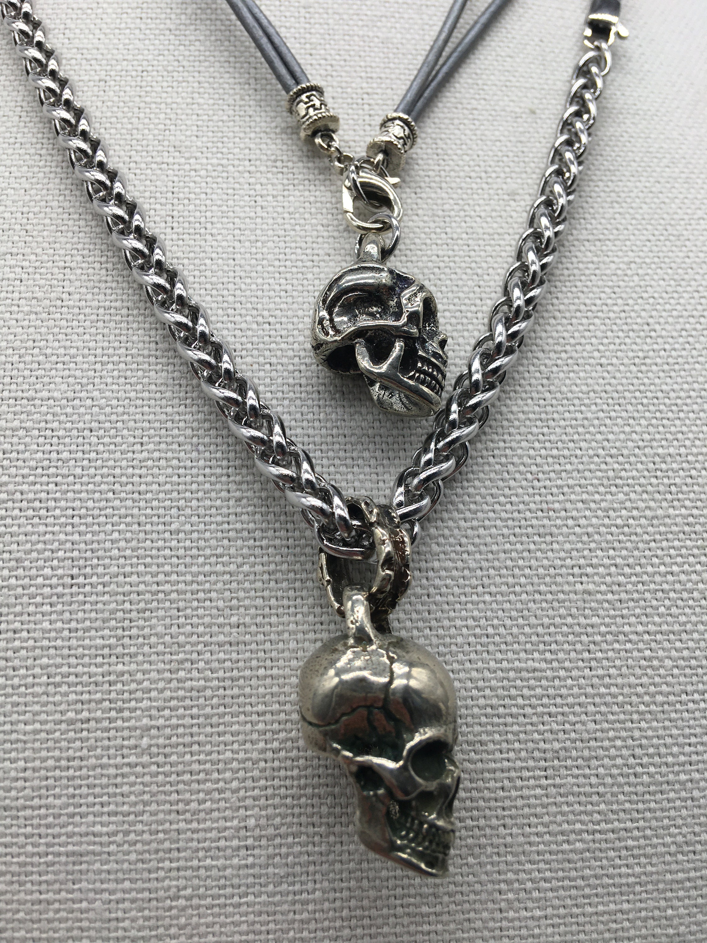 MENS Skull Pendant Necklace2 choices Etsy