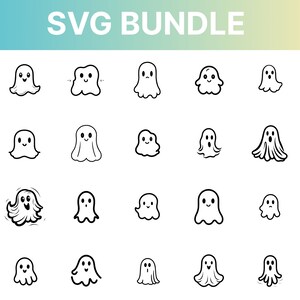 Ghost SVG Bundle 20, Cute Ghost SVG, Spooky Ghost SVG, Cricut Ghost svg,  Halloween svg, Ghost svg File, Ghost svg Images, Fun Ghost svg