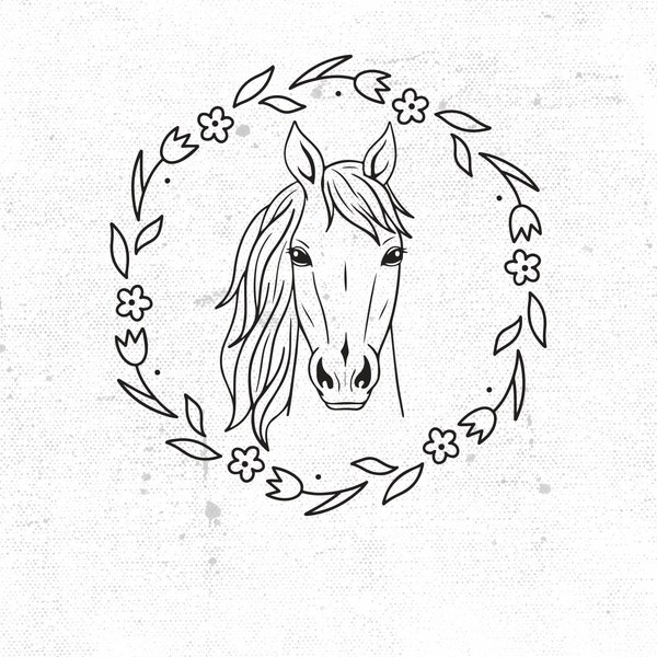 Horse SVG file, Horse with Flowers SVG, Horse cut file, Floral Horse svg file, Animal Face, Cute Horse Face svg, Horse