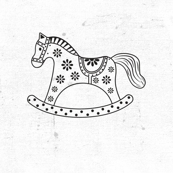 Rocking Horse SVG, Rocking Horse Clipart, Toy Horse SVG, Cut Files For Silhouette, Files for Cricut, Vector