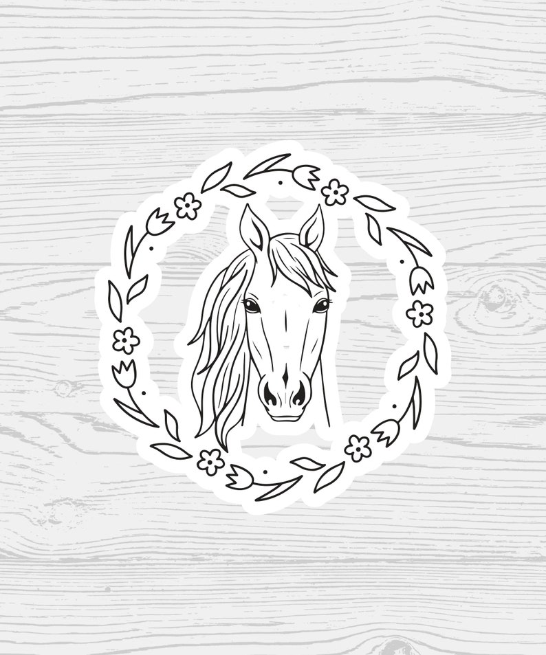 Horse SVG File, Horse With Flowers SVG, Horse Cut File, Floral Horse