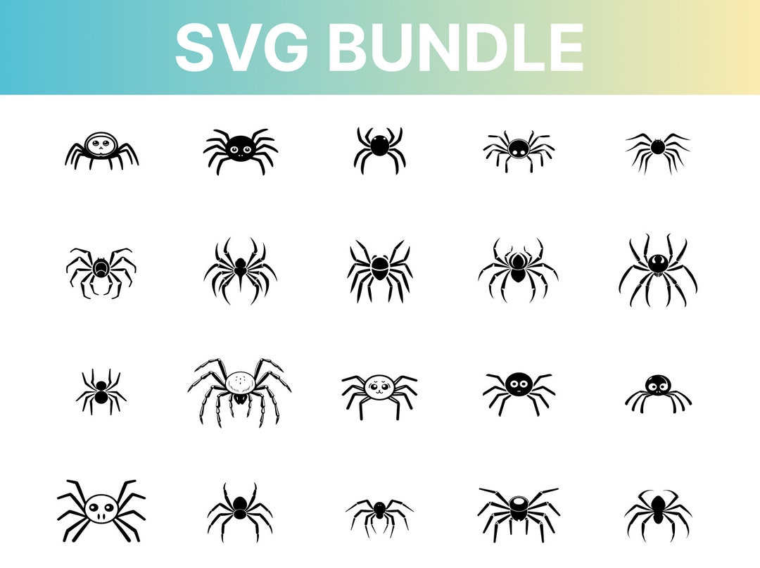 Spider SVG Bundle 20, Cute Spider SVG, Spooky Spider SVG, Cricut Spider