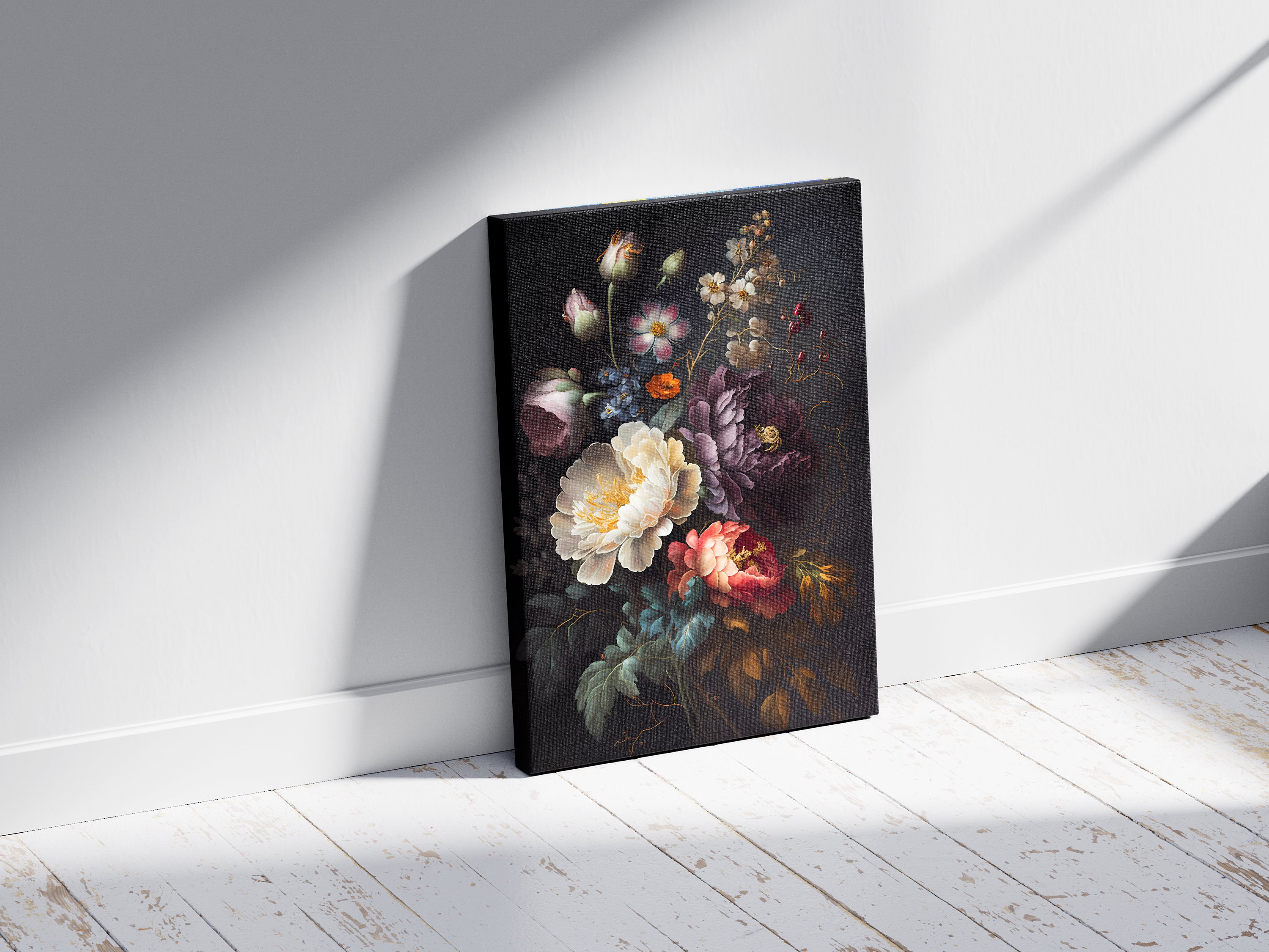 Dark Flower Painting Printable Art Moody Floral Wall Art Dark Academia ...